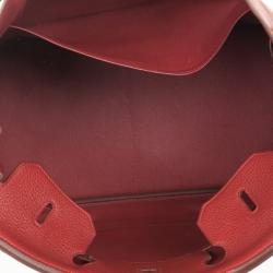 Hermes Rouge Garance Birkin Clemence 40 CM