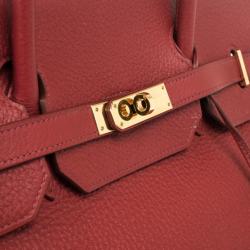 Hermes Rouge Garance Birkin Clemence 40 CM