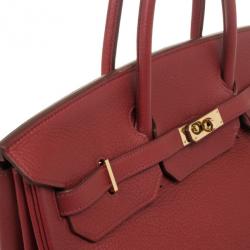 Hermes Rouge Garance Birkin Clemence 40 CM