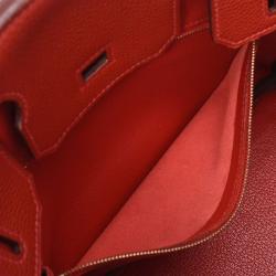 Hermes Vermilion Red Togo Leather Gold Hardware Birkin 30 Bag