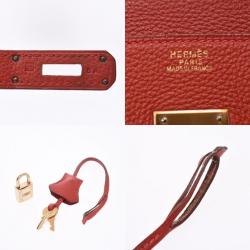 Hermes Vermilion Red Togo Leather Gold Hardware Birkin 30 Bag