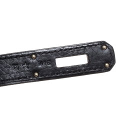 مملوكة مسبقًا حقيبة هيرمس "جيبسيري 28" إكسسوار بلاديوم جلد كليمينس سوداء