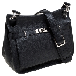 مملوكة مسبقًا حقيبة هيرمس "جيبسيري 28" إكسسوار بلاديوم جلد كليمينس سوداء