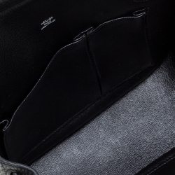 مملوكة مسبقًا حقيبة هيرمس "جيبسيري 28" إكسسوار بلاديوم جلد كليمينس سوداء