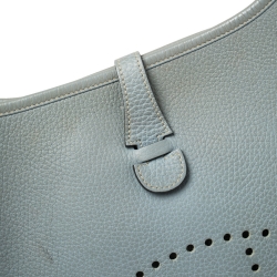 Pre Owned Hermès Ciel Clemence Leather Evelyne III PM Bag