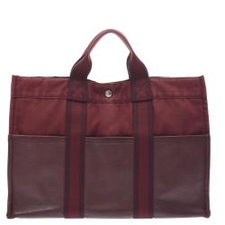 Pre Owned Hermes Brown Canvas Fourre Tout Bag