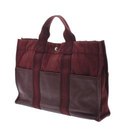 Pre Owned Hermes Brown Canvas Fourre Tout Bag