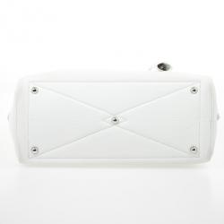 Pre Owned Hermes White Leather Victoria Elan Bag 