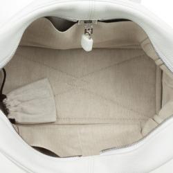 Pre Owned Hermes White Leather Victoria Elan Bag 