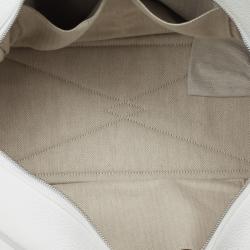 Pre Owned Hermes White Leather Victoria Elan Bag 