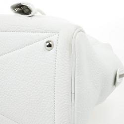 Pre Owned Hermes White Leather Victoria Elan Bag 