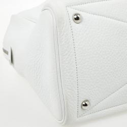 Pre Owned Hermes White Leather Victoria Elan Bag 