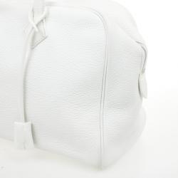 Pre Owned Hermes White Leather Victoria Elan Bag 