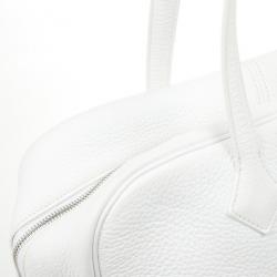 Pre Owned Hermes White Leather Victoria Elan Bag 