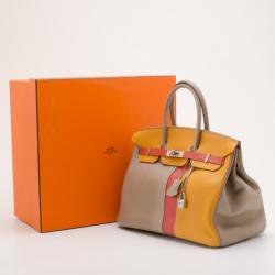 Hermes Tri-Color Casaque Leather Birkin Bag