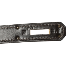 Pre Owned Hermes Cacao Box Calf Leather Gold Hardware Kelly Sellier 35 Bag