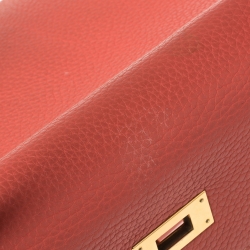 Hermes Rose Jaipur Clemence Leather Gold Hardware Kelly Retourne 32 Bag