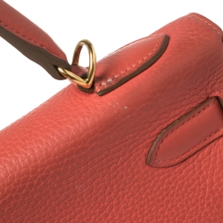 Hermes Rose Jaipur Clemence Leather Gold Hardware Kelly Retourne 32 Bag