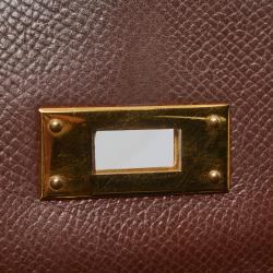 Pre Owned Hermes Chocolat Courchevel Leather Gold Hardware Kelly Sellier 32 Bag