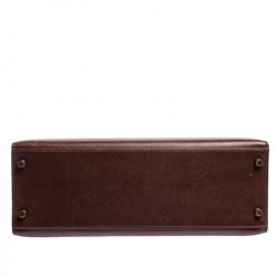 Pre Owned Hermes Chocolat Courchevel Leather Gold Hardware Kelly Sellier 32 Bag