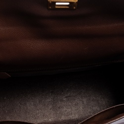Pre Owned Hermes Chocolat Courchevel Leather Gold Hardware Kelly Sellier 32 Bag