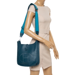 Pre Owned Hermes Collert Taurillon Clemence Leather Evelyne III PM Bag