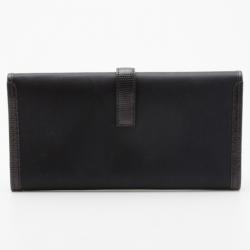 Pre Owned Hermes Black Satin Lizard Jige Clutch
