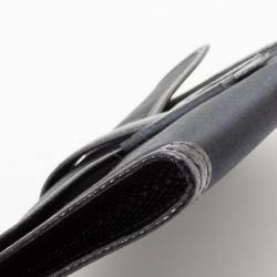 Pre Owned Hermes Black Satin Lizard Jige Clutch