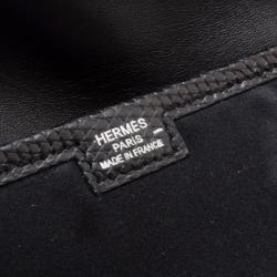 Pre Owned Hermes Black Satin Lizard Jige Clutch