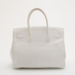 Hermes White Clemence Birkin 30