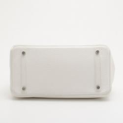 Hermes White Clemence Birkin 30
