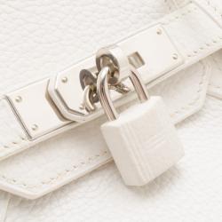 Hermes White Clemence Birkin 30