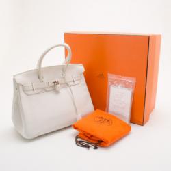 Hermes White Clemence Birkin 30