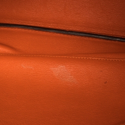 مملوكة مسبقًا Hermes Orange Poppy Clemence Leather Palladium Hardware Birkin 35 Bag