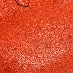 مملوكة مسبقًا Hermes Orange Poppy Clemence Leather Palladium Hardware Birkin 35 Bag
