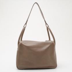 مملوكة مسبقًا Hermes Grey Leather Lindy Shoulder Bag 30 CM