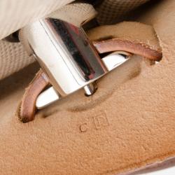 مملوكة مسبقًا Hermes Tan Leather and Beige Toile Canvas Herbag