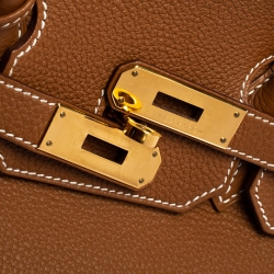 Hermes Brown Togo Leather Gold Hardware Birkin 35 Bag