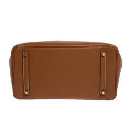 Hermes Brown Togo Leather Gold Hardware Birkin 35 Bag