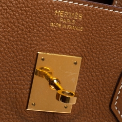 Hermes Brown Togo Leather Gold Hardware Birkin 35 Bag