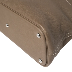 Pre Owned Hermes Gris Tourterelle Clemence Leather Bolide 35 Bag