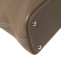 Pre Owned Hermes Gris Tourterelle Clemence Leather Bolide 35 Bag