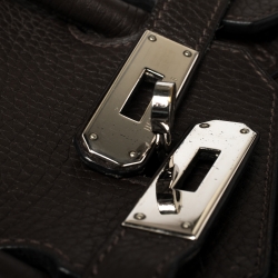 Hermes Macassar Clemence Leather Palladium Hardware Birkin 35 Bag