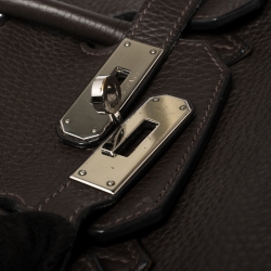 Hermes Macassar Clemence Leather Palladium Hardware Birkin 35 Bag