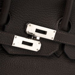 Hermes Macassar Clemence Leather Palladium Hardware Birkin 35 Bag