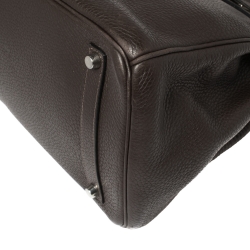 Hermes Macassar Clemence Leather Palladium Hardware Birkin 35 Bag