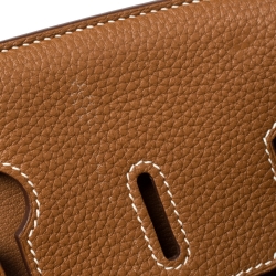 Pre Owned Hermes Gold Taurillon Clemence Leather Palladium Hardware Birkin 35 Bag