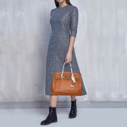 Pre Owned Hermes Gold Taurillon Clemence Leather Palladium Hardware Birkin 35 Bag