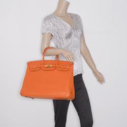 مملوكة مسبقًا Hermes Orange Togo Leather Birkin 40