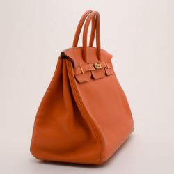 مملوكة مسبقًا Hermes Orange Togo Leather Birkin 40
